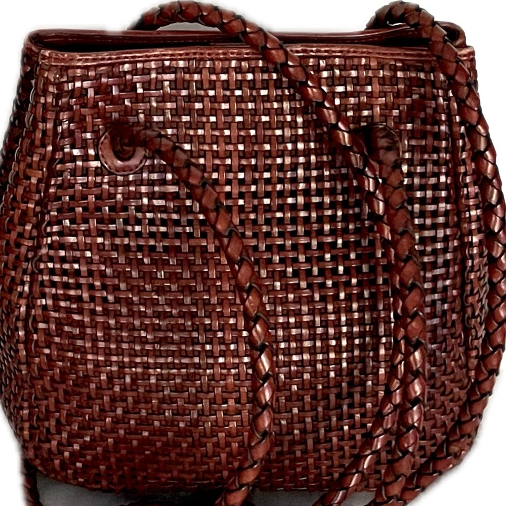 CeeKlein 80’s Vintage Woven Leather Shoulder Bag